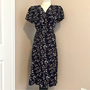 NWT Stylewe navy floral wrap dress